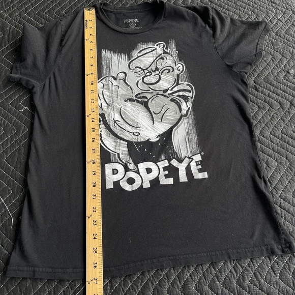 Popeye Shirt Womens Large Black Cartoon Sailorman Spinach Graphic Print - Picture 8 of 9